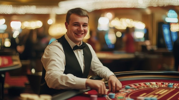 Free Bet Blackjack live table interface on login teslatoto showing dealer, player cards, and action buttons